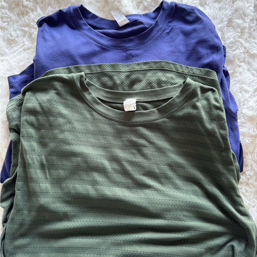 DSG Athletic Tee Bundle Large Purple & Green Workout Shirts